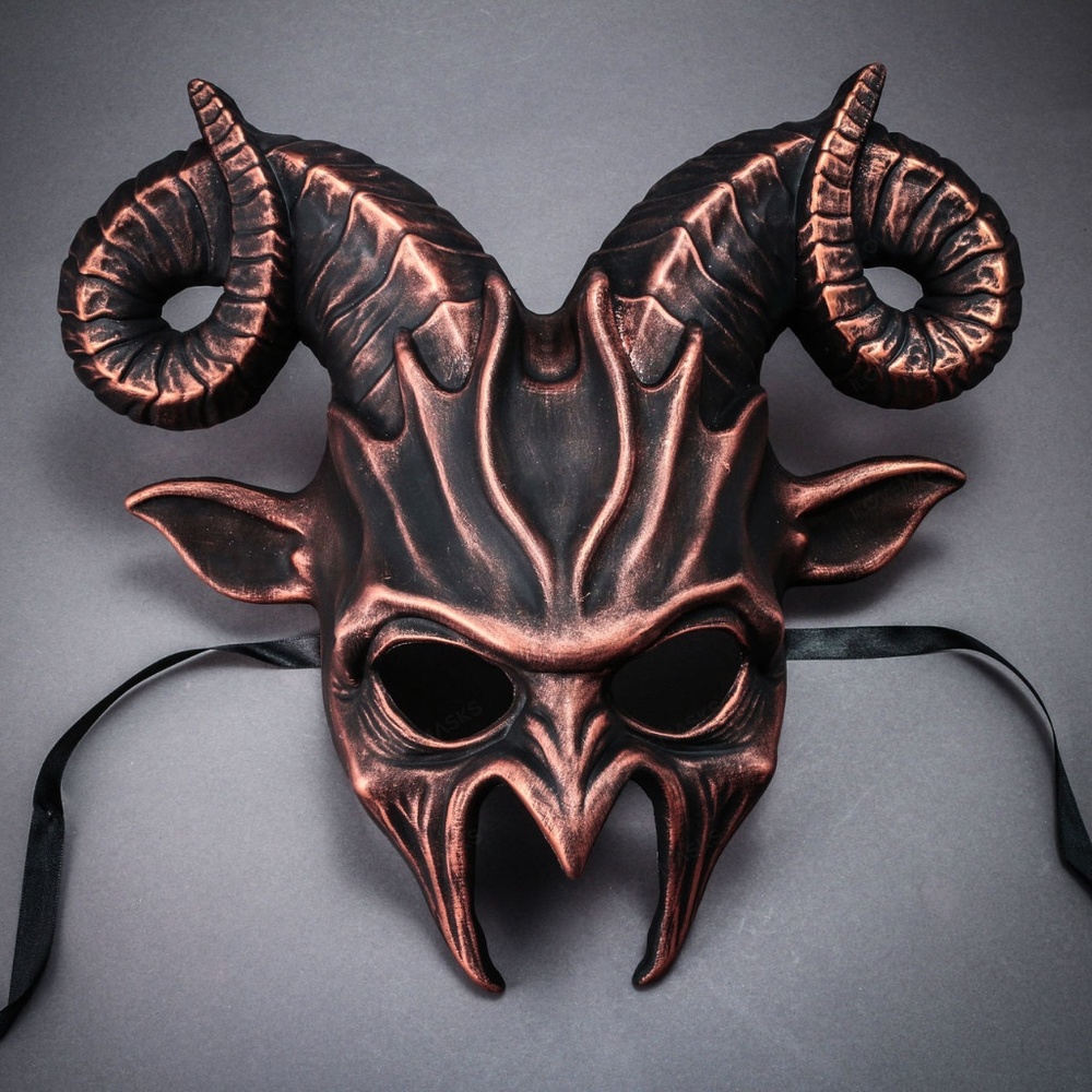 Krampus Ram Demon Horns Devil Halloween Mask Cosplay Costume Party Face Mask